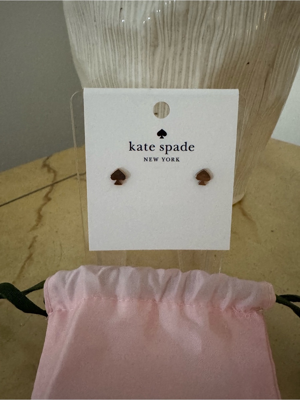Kate Spade New York Spade Goldtone Stud Earrings New w/dustbag - Picture 2 of 6